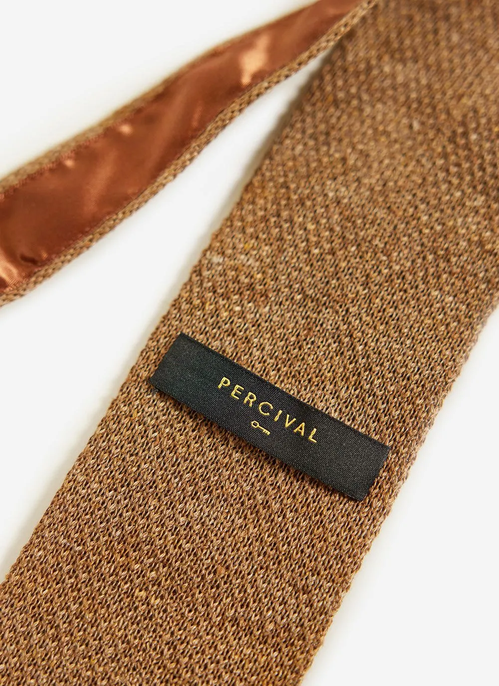 Linen Tie | Khaki Marl sold by Percival product image thumbnail 2