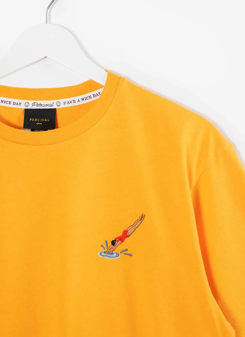 Diver T Shirt | Embroidered Organic Cotton | Orange sold by Percival product image thumbnail 2