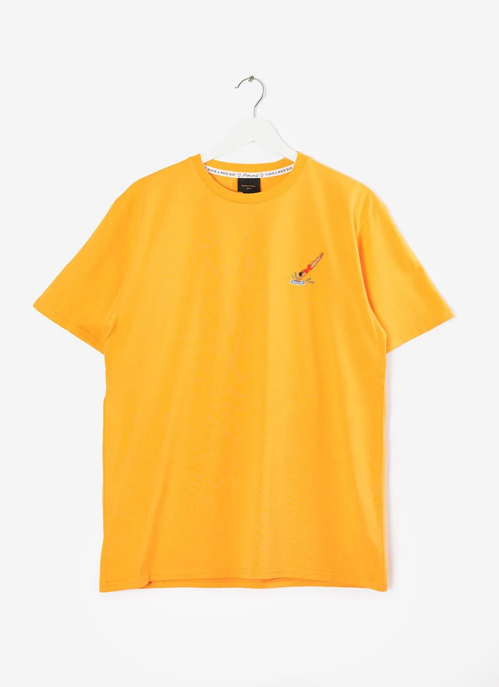 Diver T Shirt | Embroidered Organic Cotton | Orange sold by Percival