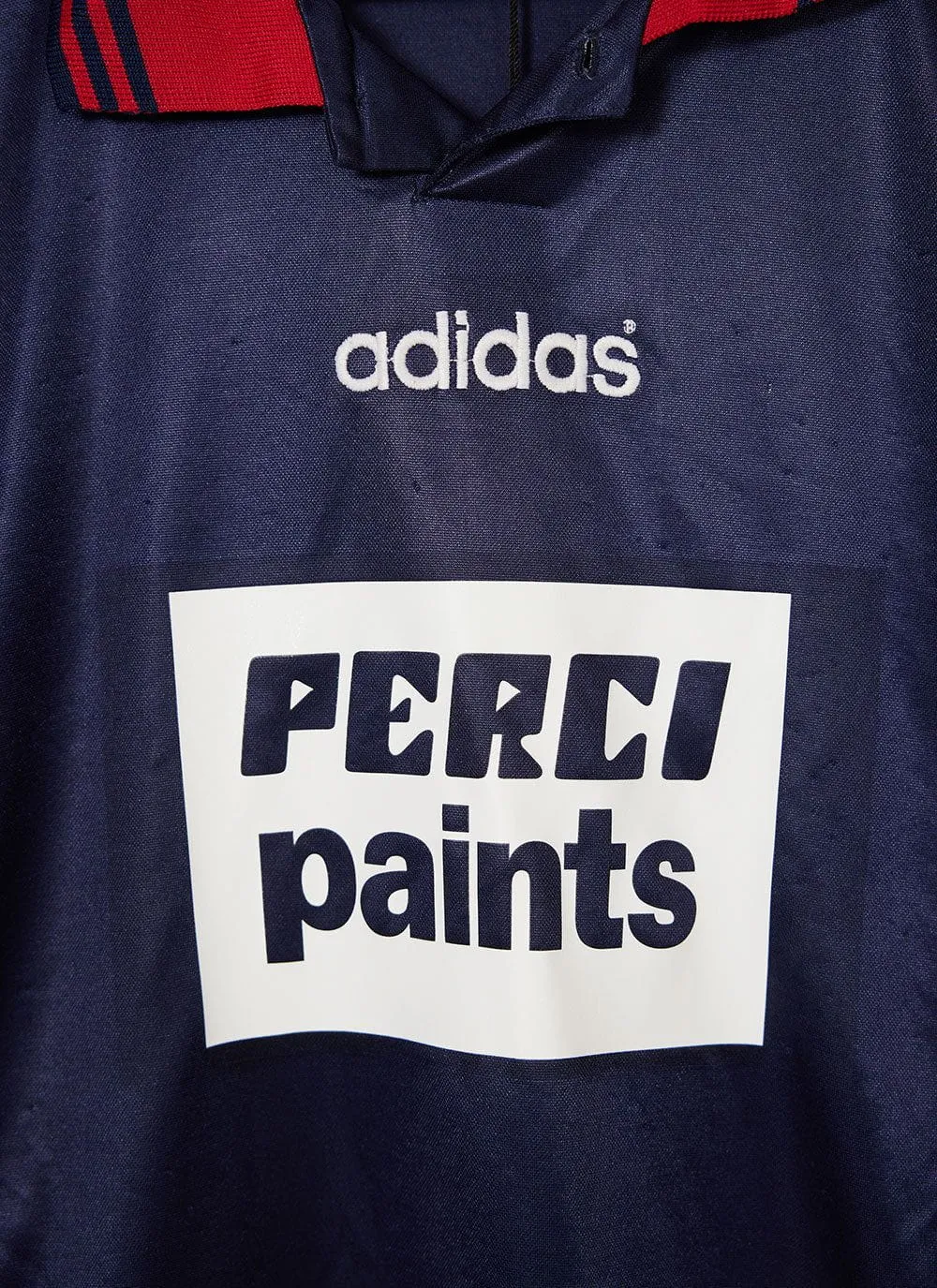 90s Adidas Shirt #50 | Percival x Classic Football Shirts | Blue with Red sold by Percival product image thumbnail 2