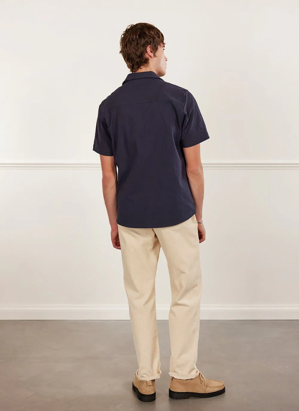 Cuban Shirt | Seersucker | Navy sold by Percival product image thumbnail 5