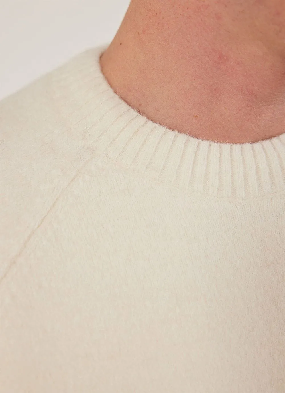 Auxiliary Crew Neck Jumper | Alpaca Wool | Ecru sold by Percival product image thumbnail 4