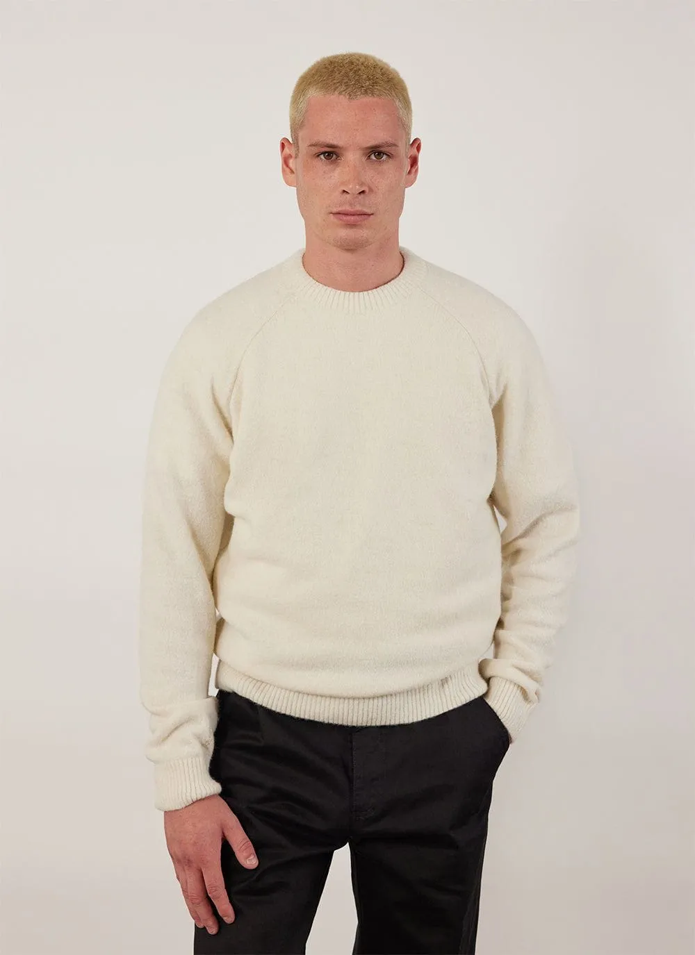 Auxiliary Crew Neck Jumper | Alpaca Wool | Ecru sold by Percival product image thumbnail 2