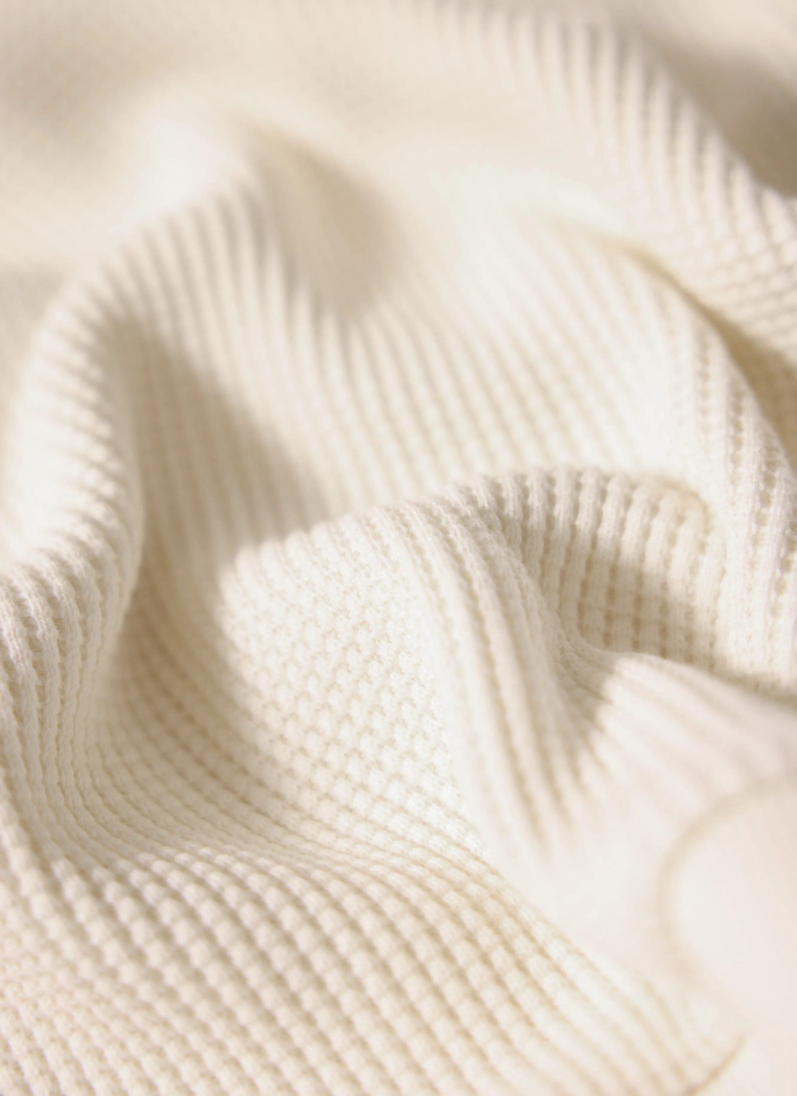 Long Sleeve Polo | Cotton Waffle | Ecru sold by Percival product image thumbnail 4