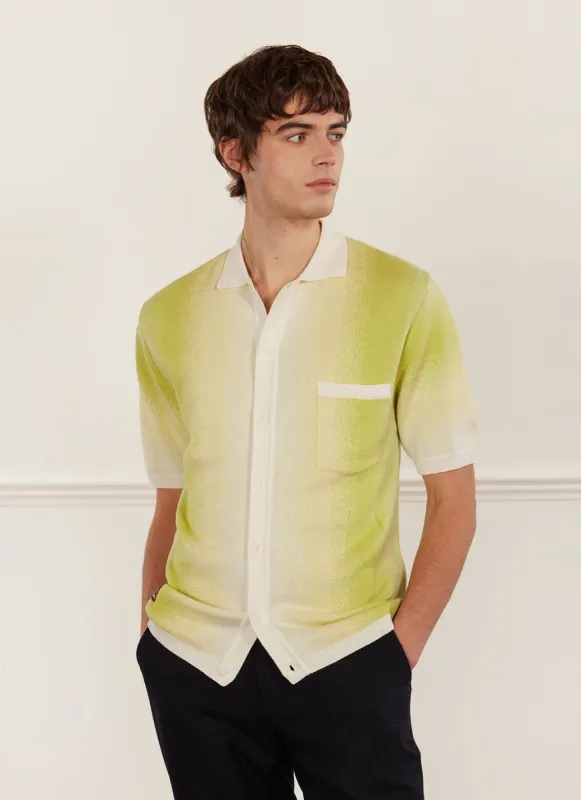 Ombre Knitted Shirt | Organic Cotton | Lime sold by Percival