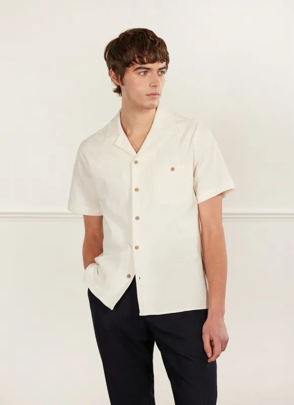 Cuban Shirt | Seersucker | Ecru sold by Percival