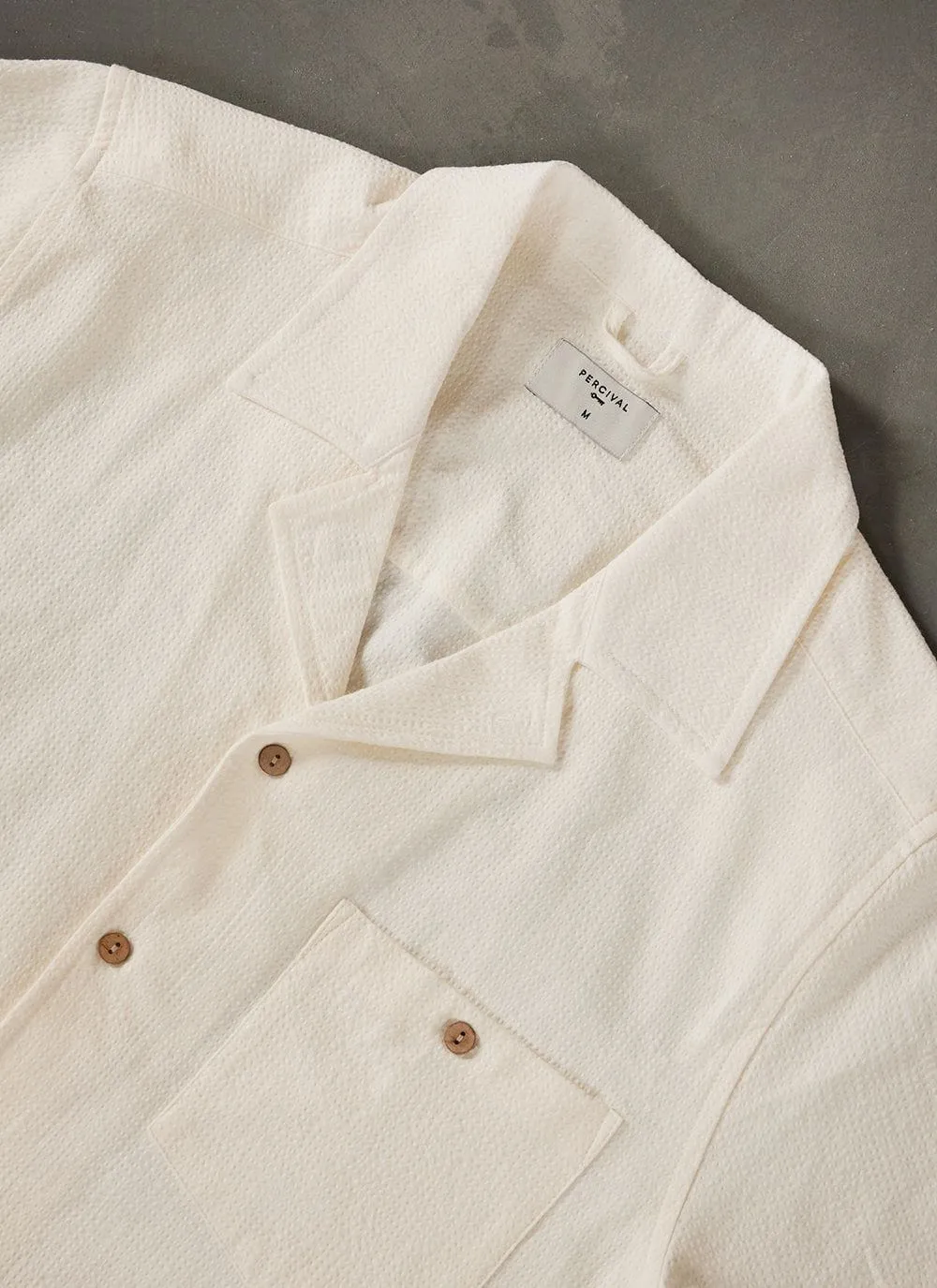 Cuban Shirt | Seersucker | Ecru sold by Percival product image thumbnail 2