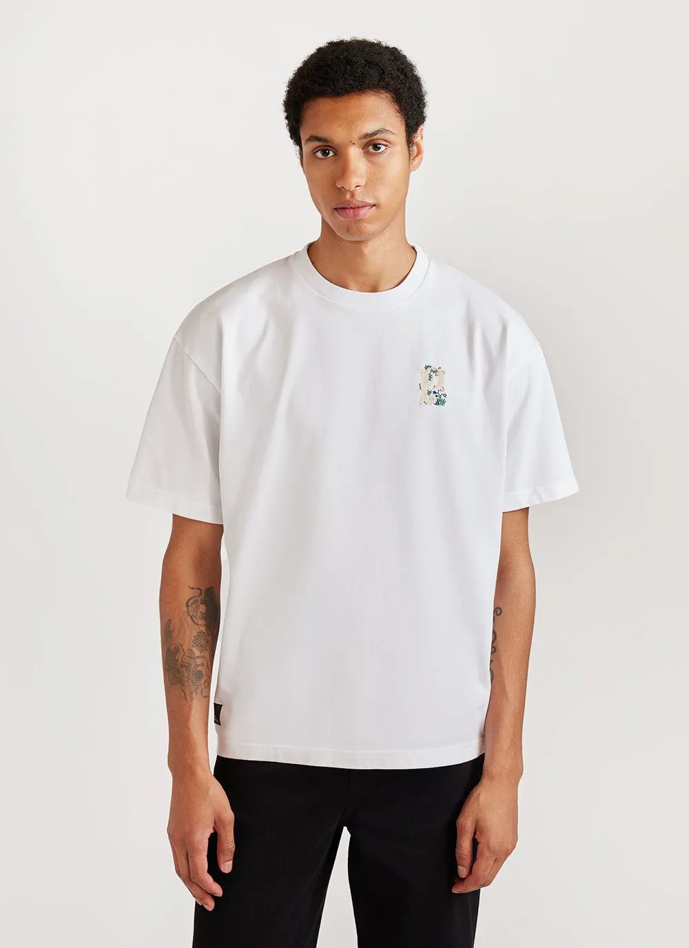 Drop Cap Oversized T Shirt | Percival x Sophy Hollington | White sold by Percival