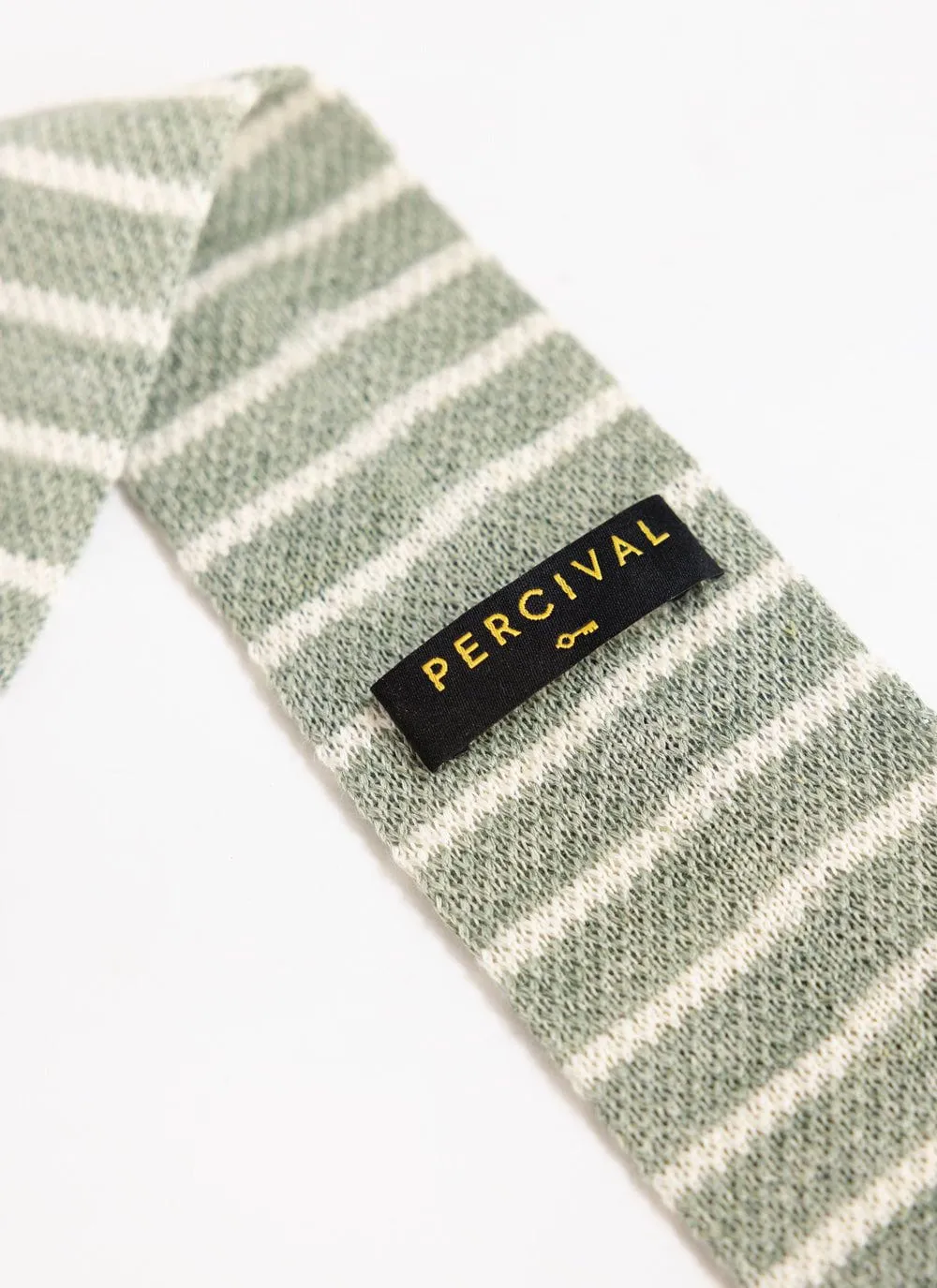 Stripe Linen Tie | Forest Marl sold by Percival product image thumbnail 2
