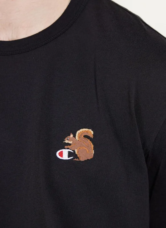 Squirrel Oversized T Shirt | Champion and Percival | Black sold by Percival