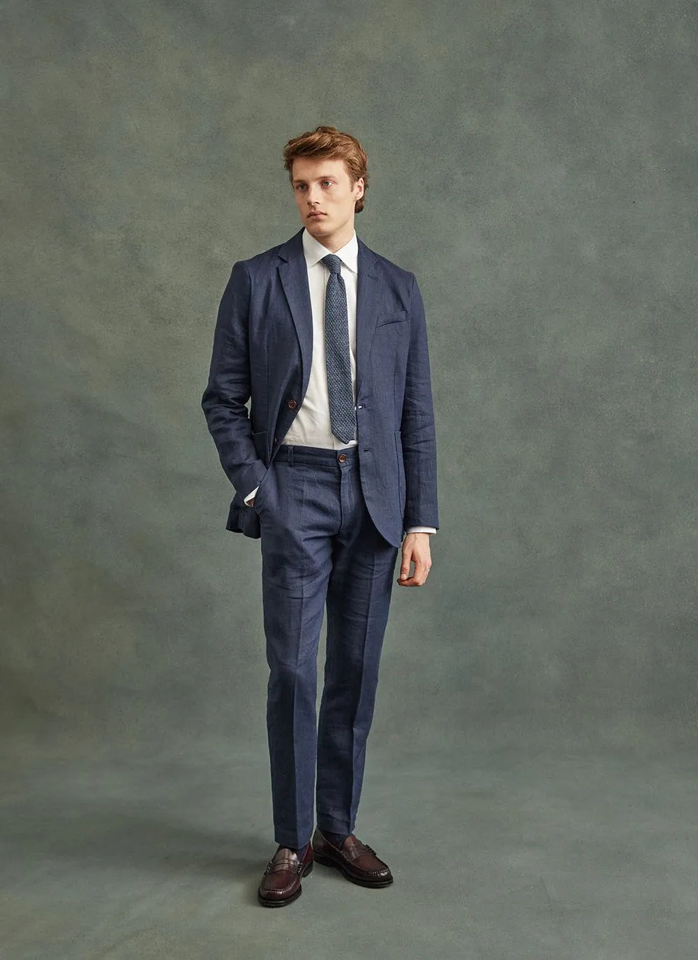 Linen Tie | Navy Marl sold by Percival product image thumbnail 4