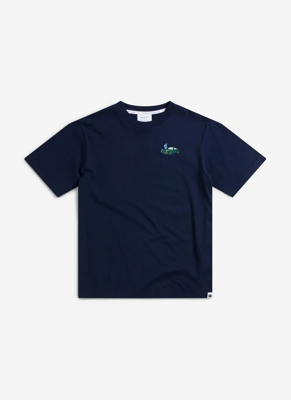 Envy Auxiliary T Shirt | Embroidered Organic Cotton | Navy sold by Percival product image thumbnail 3