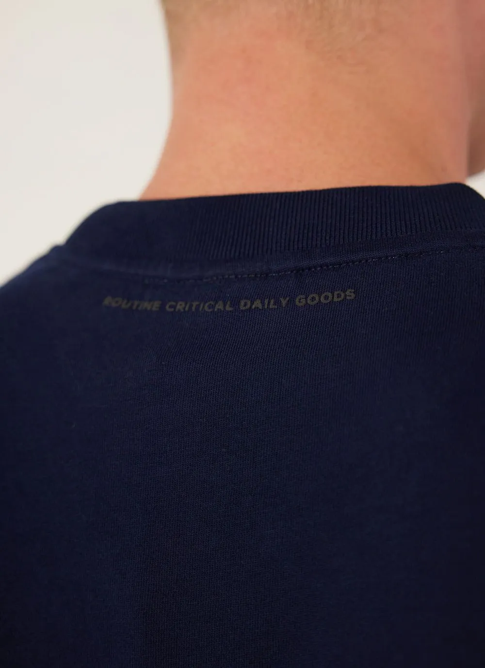 Envy Auxiliary T Shirt | Embroidered Organic Cotton | Navy sold by Percival product image thumbnail 5