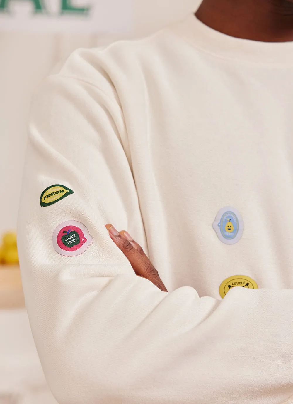 Perci-Post Stamps Sweatshirt | Champion and Percival | Ecru sold by Percival product image thumbnail 2