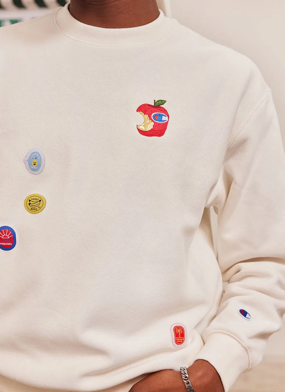 Perci-Post Stamps Sweatshirt | Champion and Percival | Ecru sold by Percival product image thumbnail 4