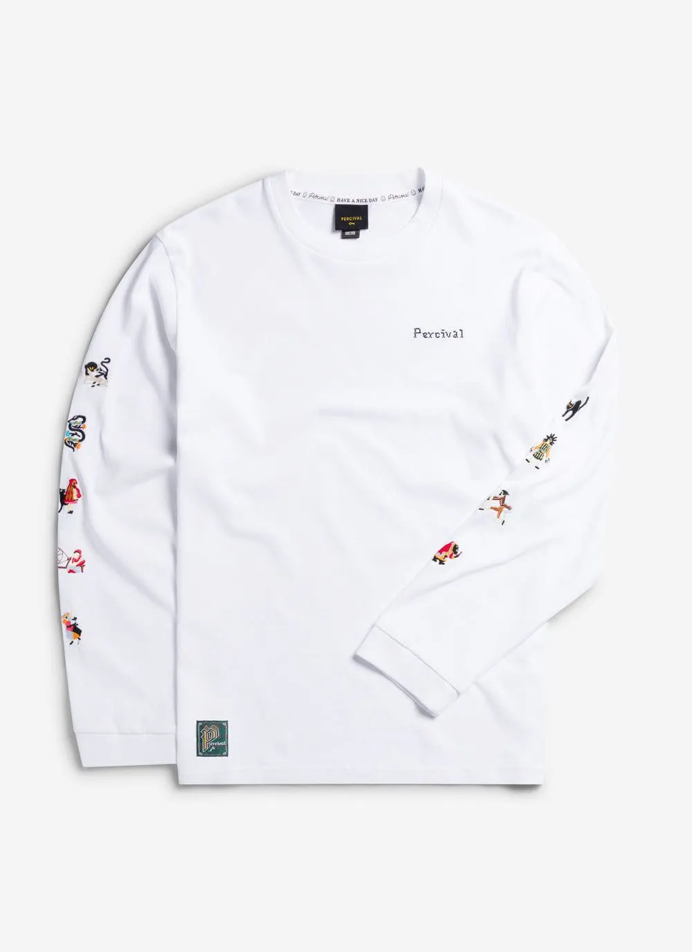 Nightmare Long Sleeve T Shirt | Embroidered Organic Cotton | White sold by Percival product image thumbnail 4