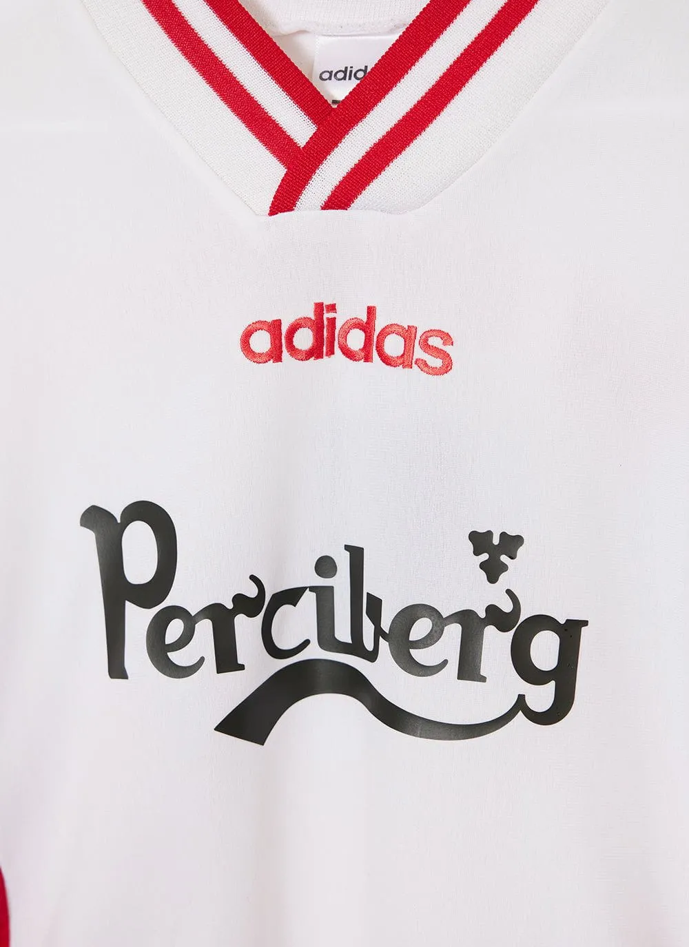 90s Adidas Shirt #39 | Percival x Classic Football Shirts | White with Red sold by Percival product image thumbnail 3