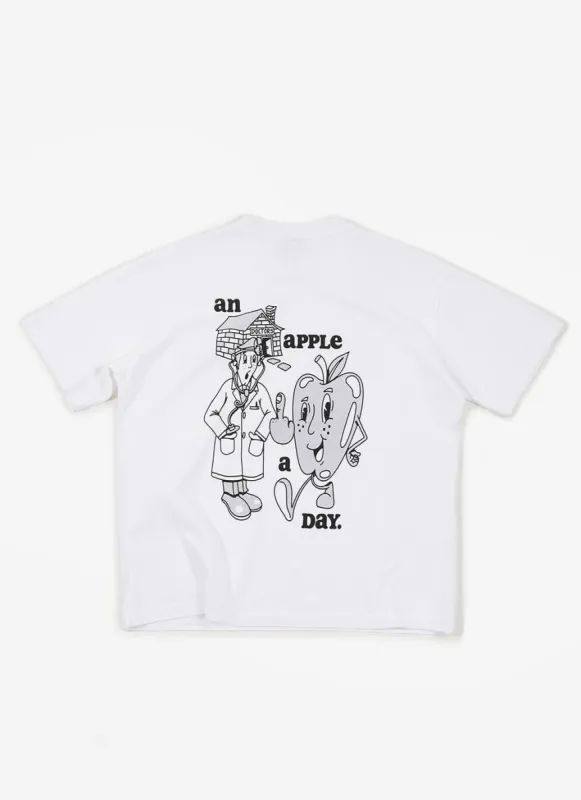 Apple a Day Oversized T Shirt | Percival x What Willy Cook | White sold by Percival