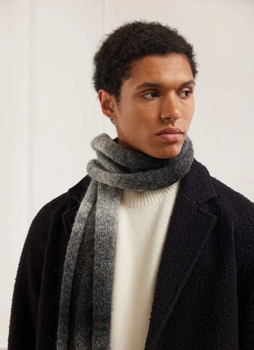 Gradient Scarf | Mohair | Black sold by Percival