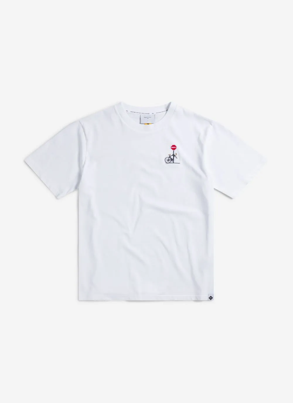 Stolen Wheel Auxiliary T Shirt | Embroidered Organic Cotton | White sold by Percival product image thumbnail 3