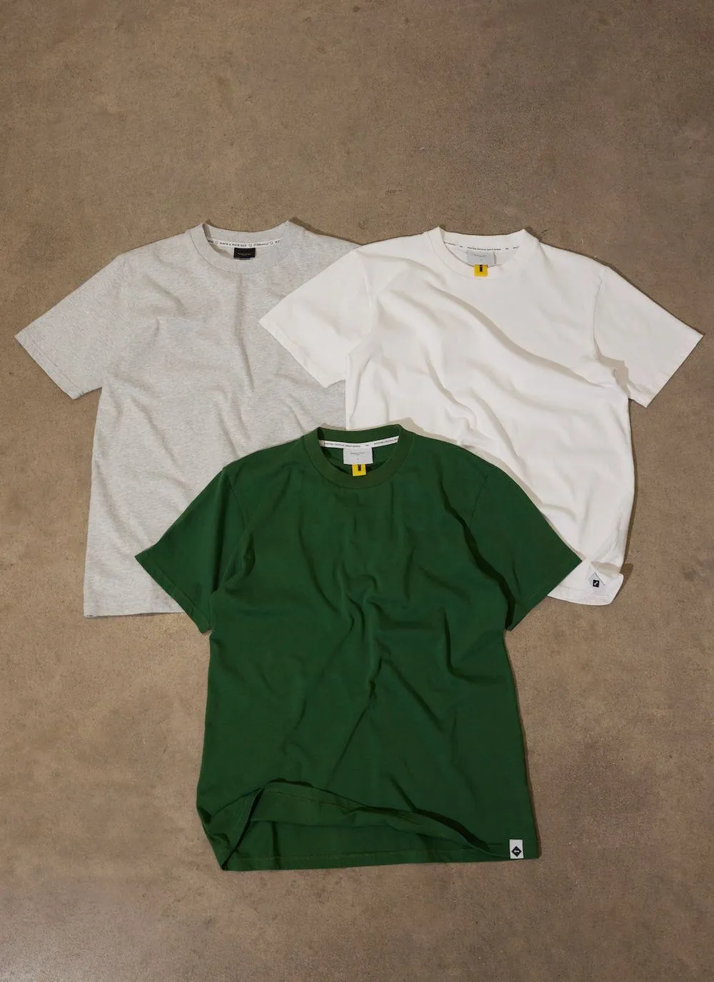 3 Pack T Shirts | Organic Cotton | White / Forest / Athletic Grey sold by Percival product image thumbnail 4