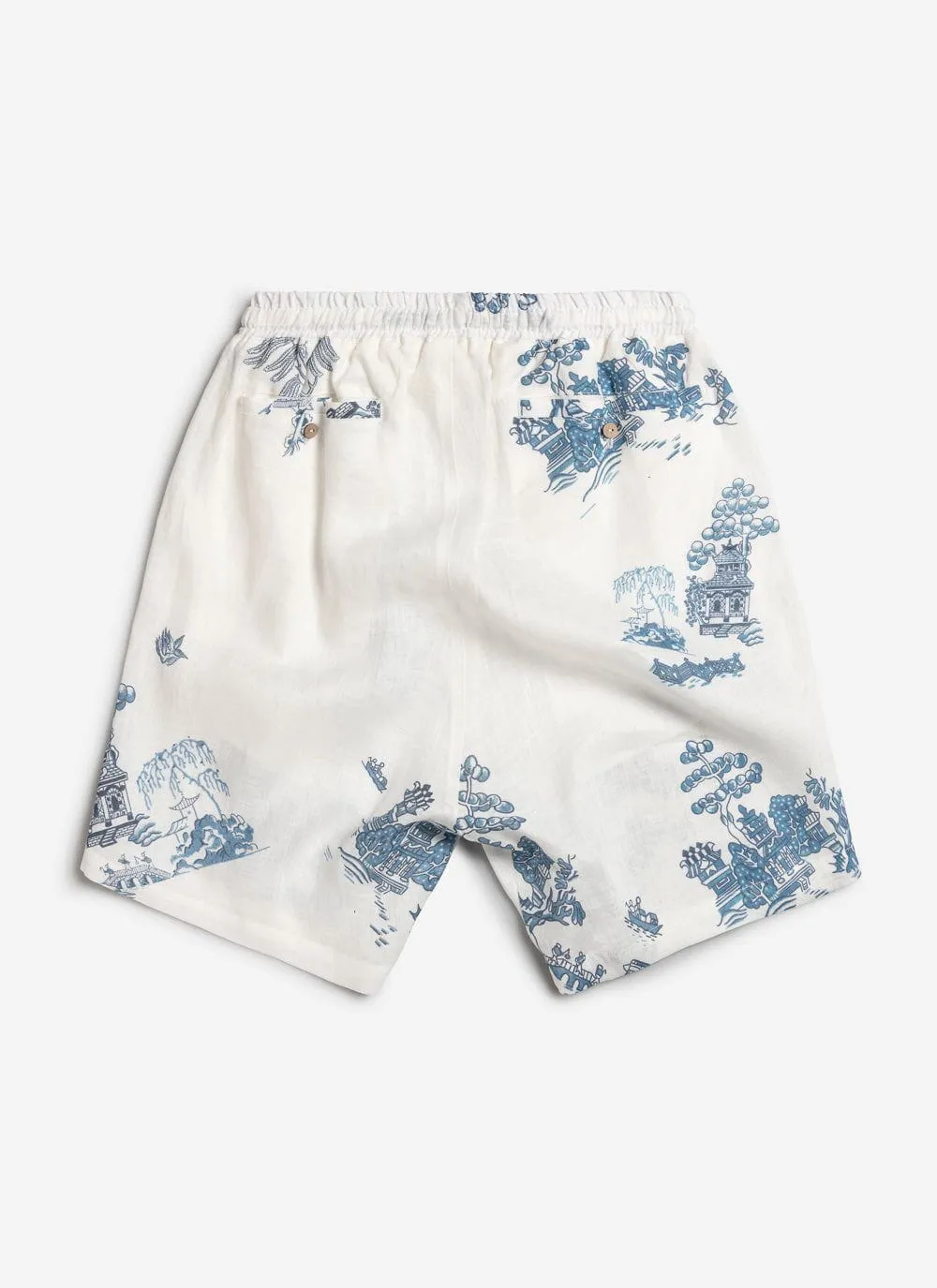 Willow Linen Shorts | Blue sold by Percival product image thumbnail 3