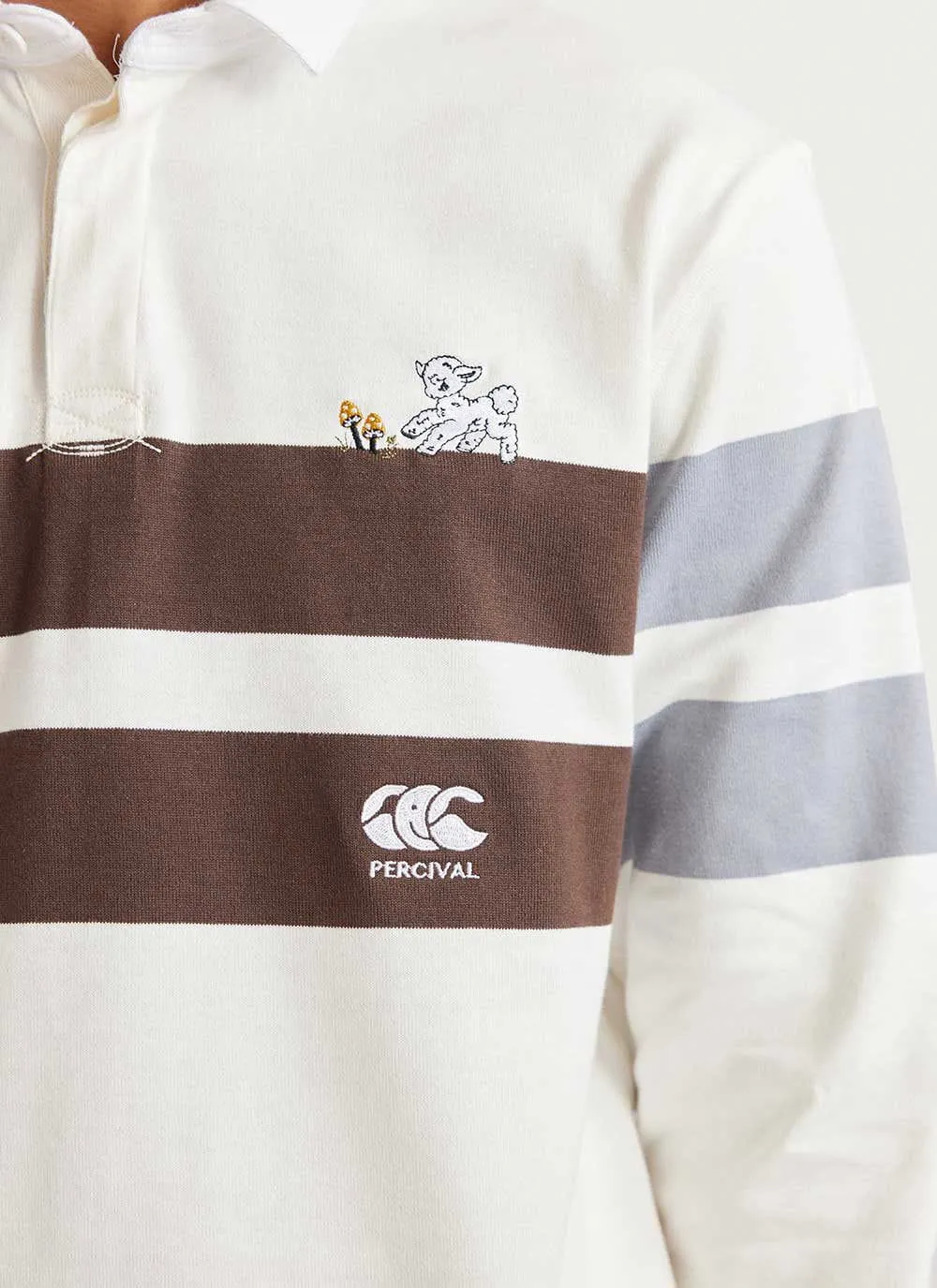 Rugby Shirt | Canterbury and Percival | Ecru Multi Stripe sold by Percival product image thumbnail 5
