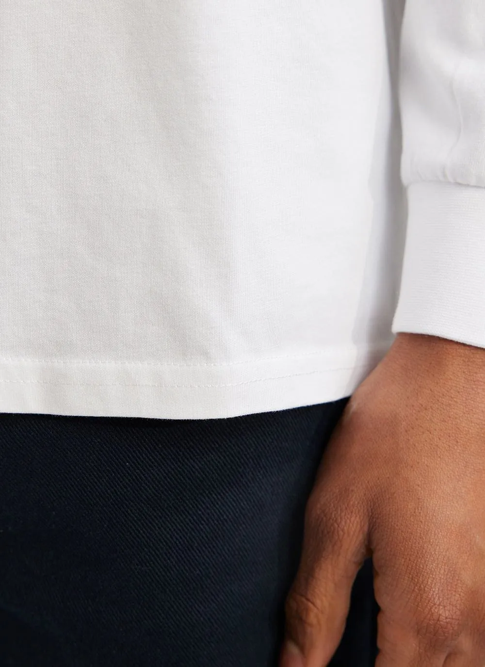 Hot Chilli Sauce Long Sleeve T Shirt | Embroidered Organic Cotton | White sold by Percival product image thumbnail 5