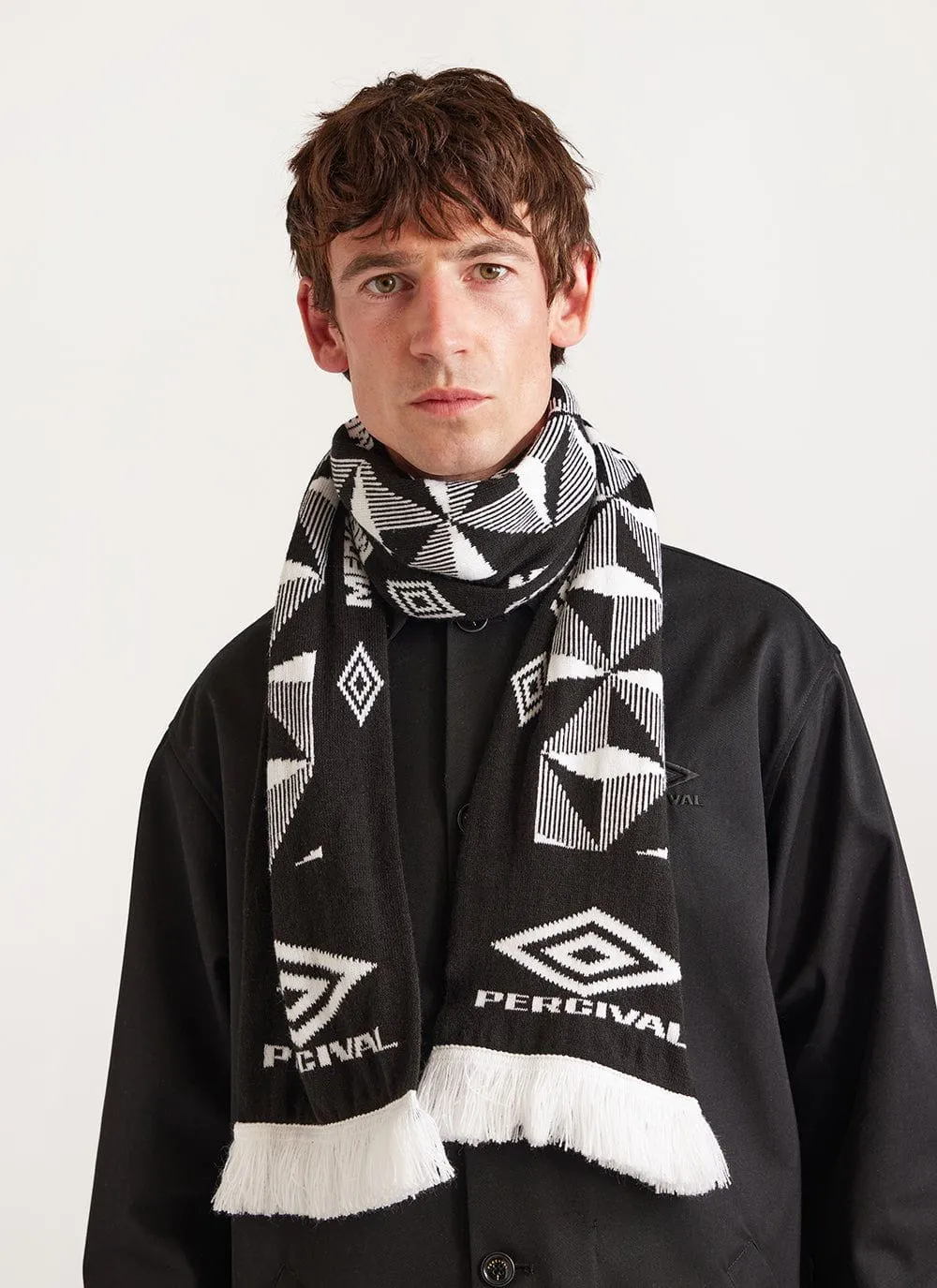Mediocre Footy Skills Scarf | Umbro x Percival | Black sold by Percival