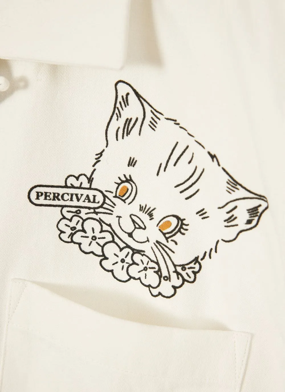 Perci Cat Overshirt | White sold by Percival product image thumbnail 5