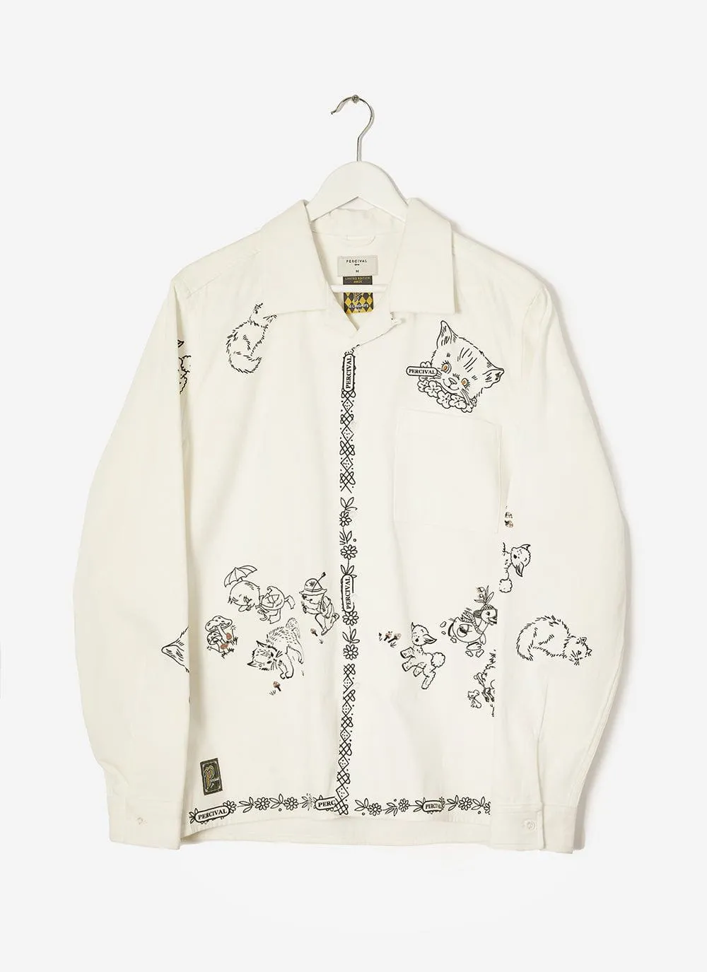 Perci Cat Overshirt | White sold by Percival