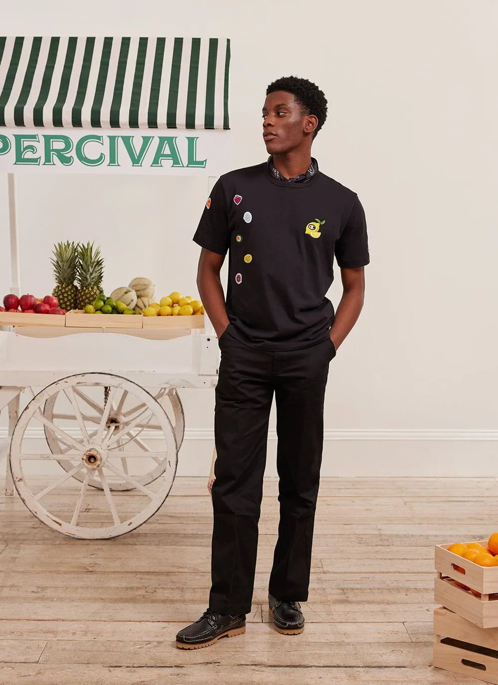 Perci-Post Stamps T Shirt | Champion and Percival | Black sold by Percival product image thumbnail 2