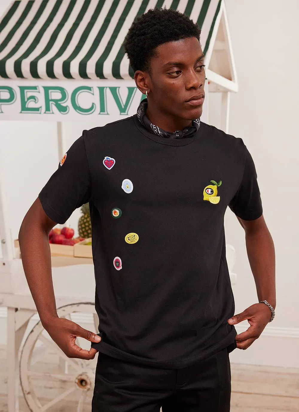 Perci-Post Stamps T Shirt | Champion and Percival | Black sold by Percival product image thumbnail 4