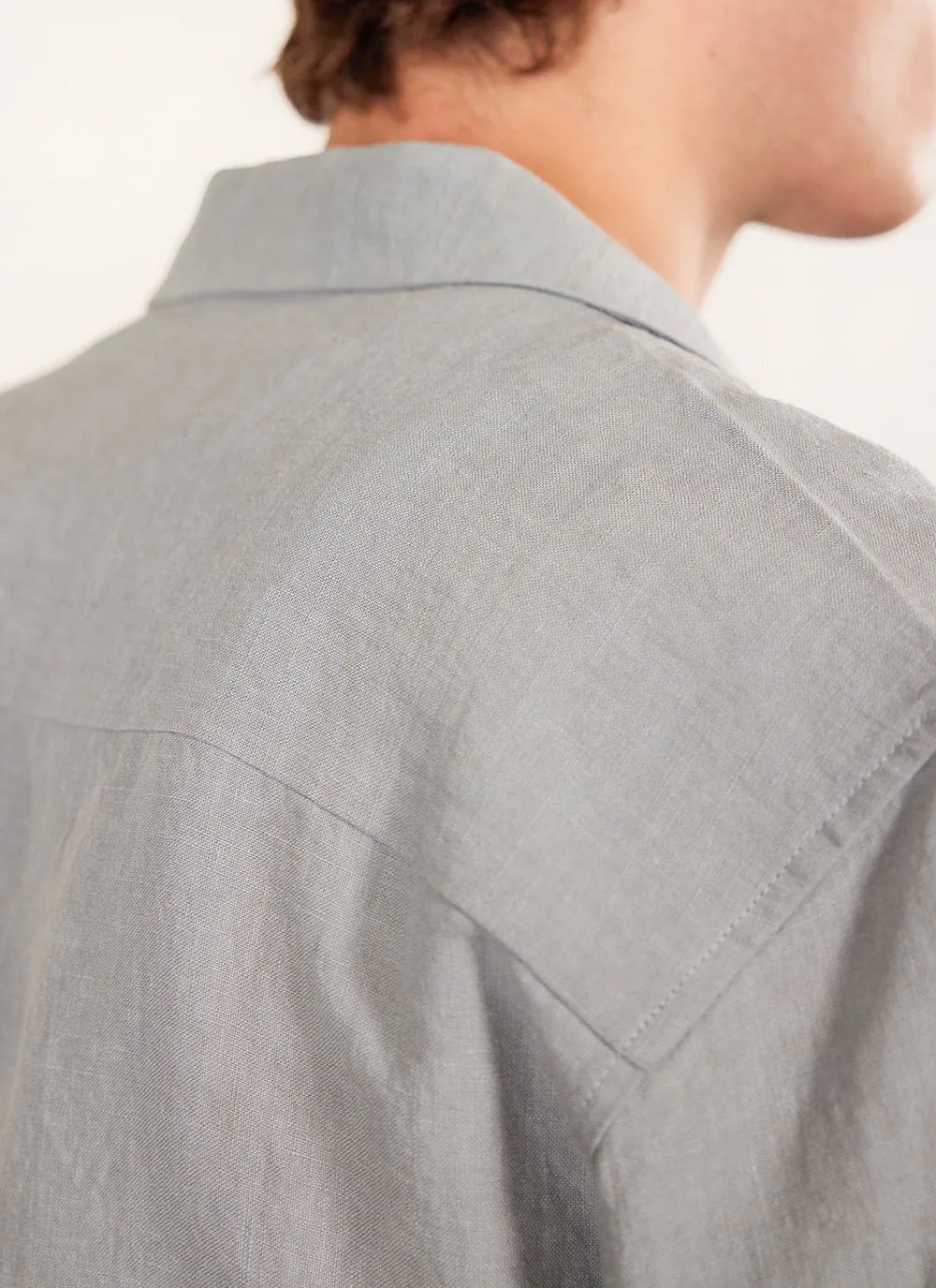 Short Sleeve Cuban Shirt | Linen | Light Blue sold by Percival product image thumbnail 5