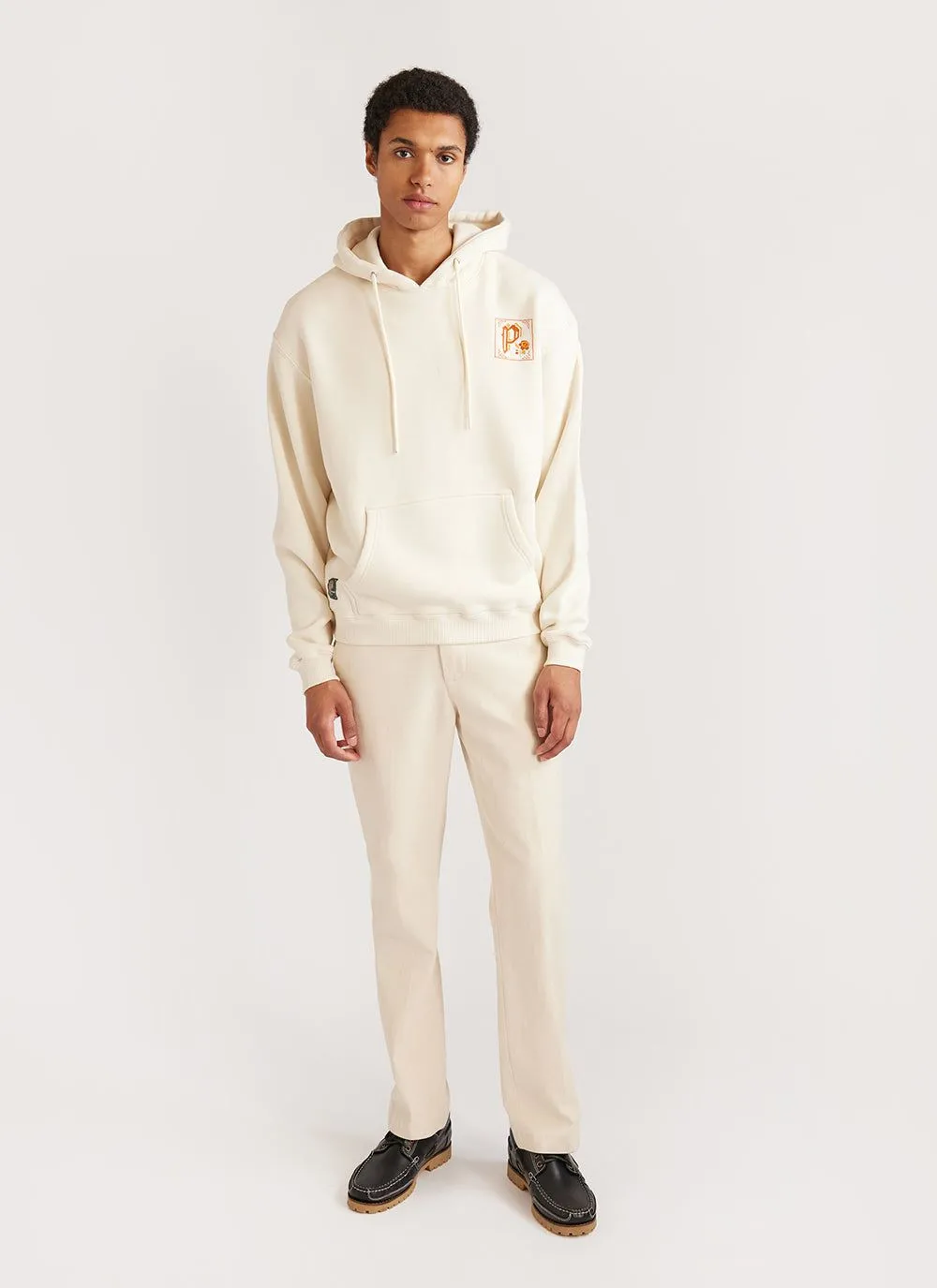 Cross Stitch Hoodie | Embroidered Organic Cotton | Ecru sold by Percival product image thumbnail 5