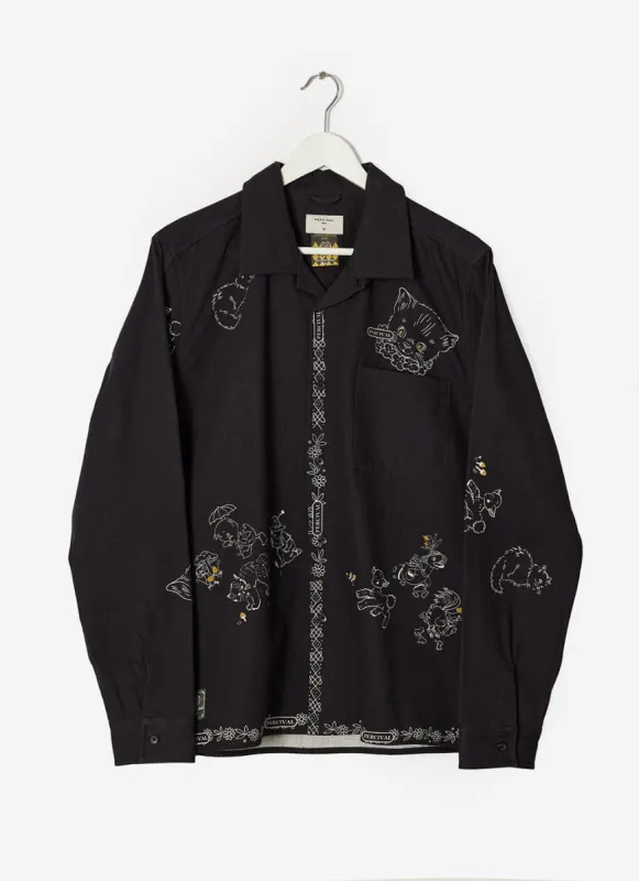 Perci Cat Overshirt | Black sold by Percival