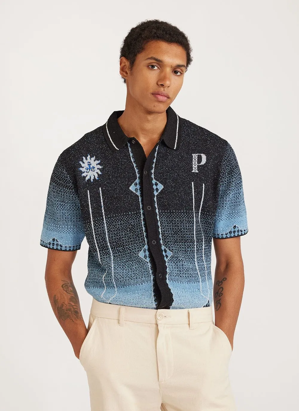 Epilogue Shirt | Knitted Cotton | Blue sold by Percival product image thumbnail 3