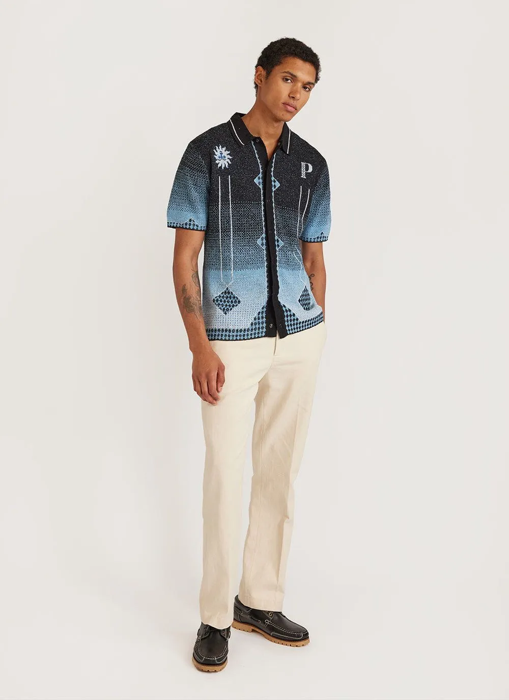 Epilogue Shirt | Knitted Cotton | Blue sold by Percival product image thumbnail 2