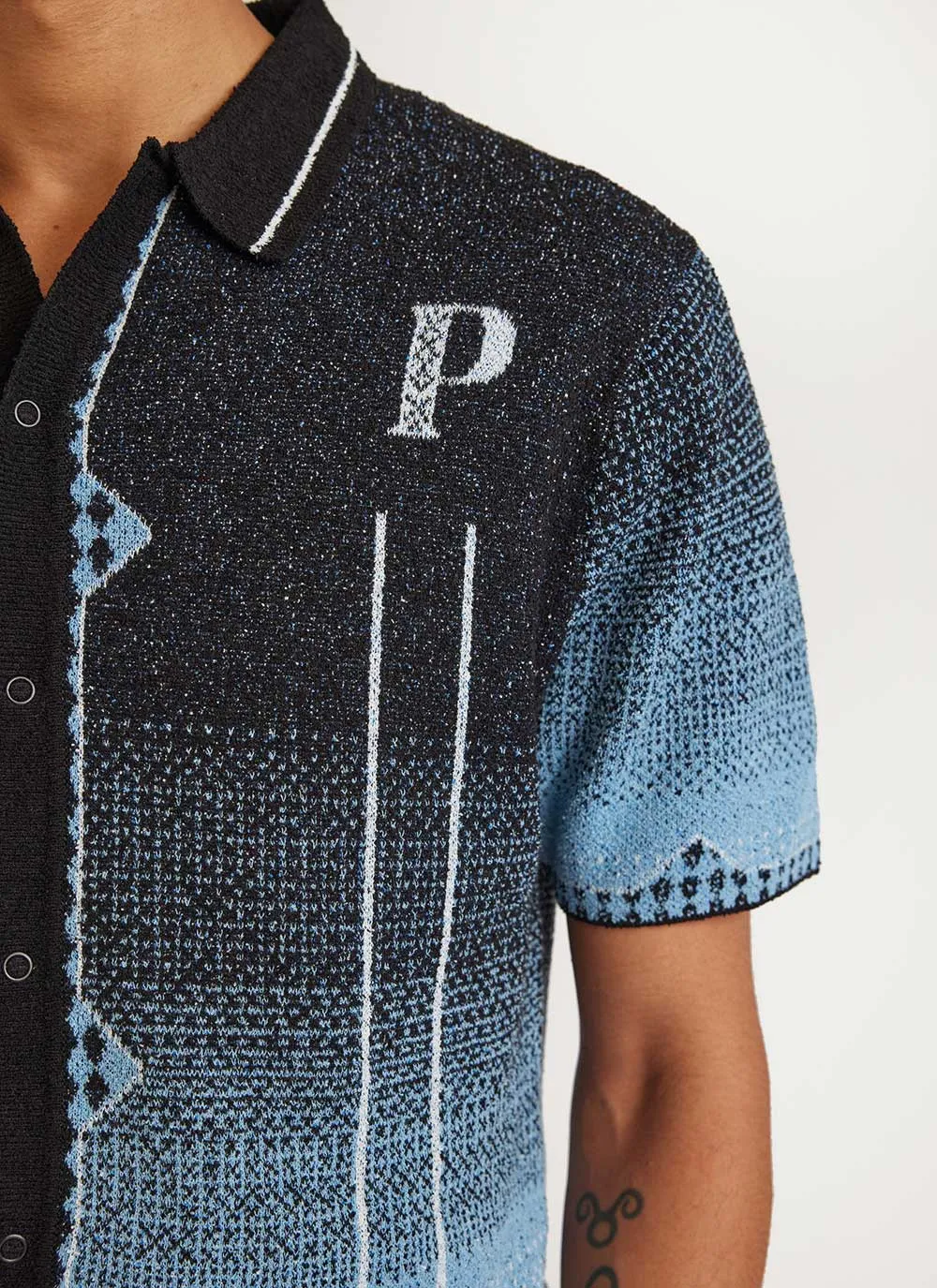 Epilogue Shirt | Knitted Cotton | Blue sold by Percival product image thumbnail 4