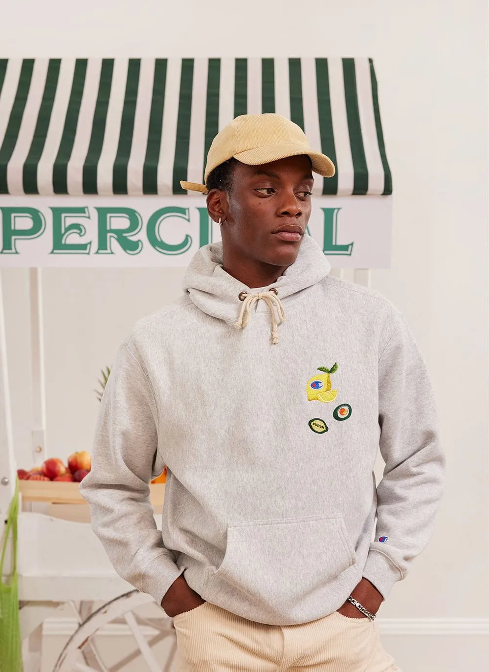 Lemony Snickets Hoodie | Champion and Percival | Heather Grey sold by Percival