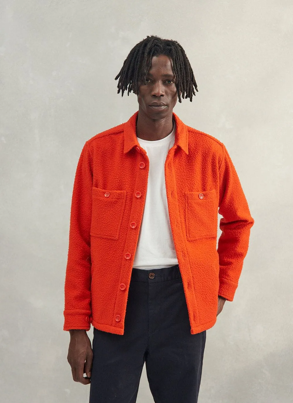 Blanket Overshirt | Casentino Wool | Orange sold by Percival