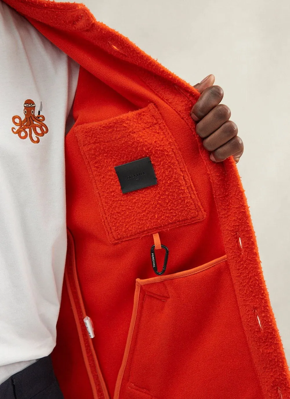 Blanket Overshirt | Casentino Wool | Orange sold by Percival product image thumbnail 5