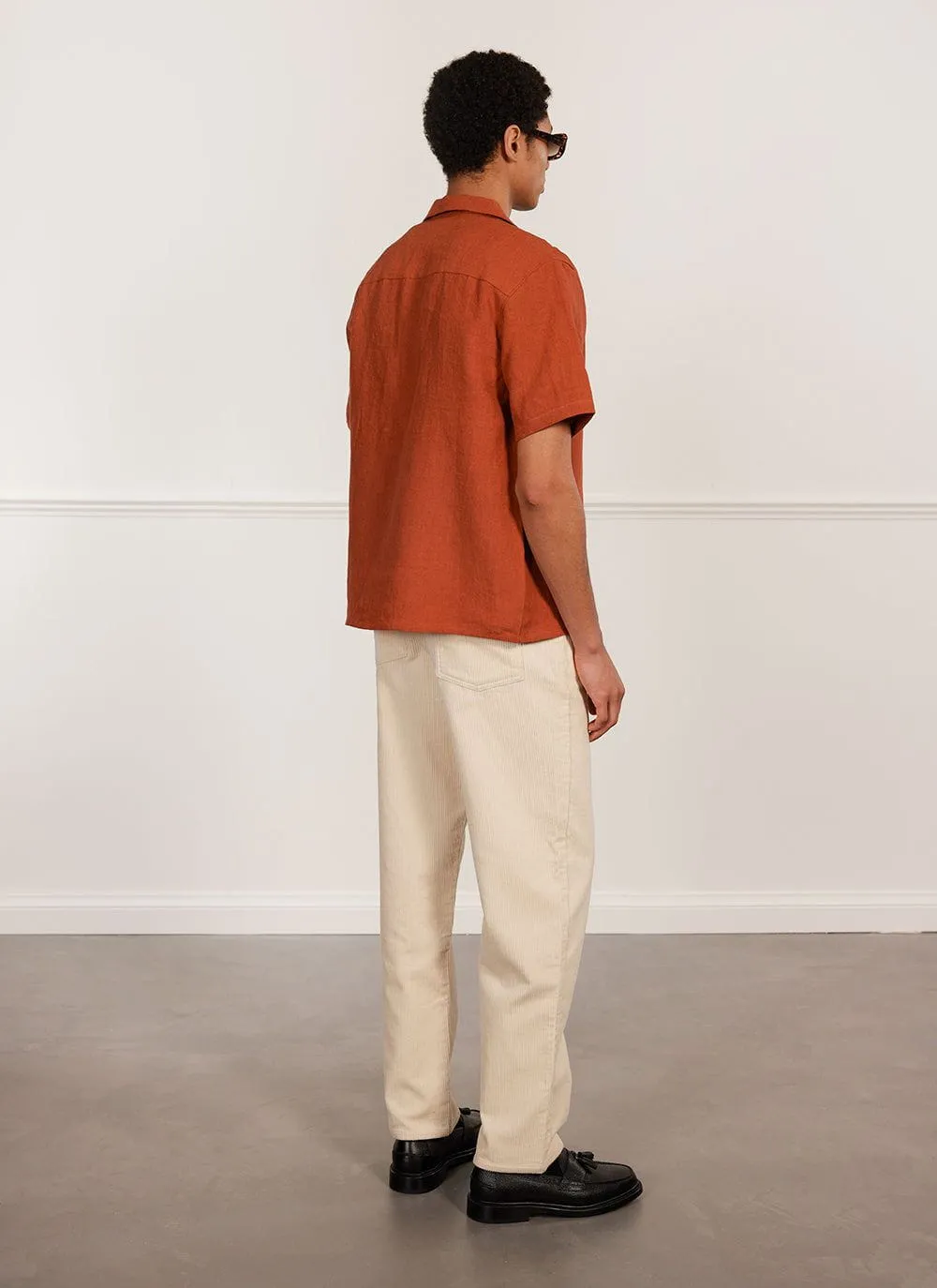 Short Sleeve Cuban Shirt | Linen | Rust sold by Percival product image thumbnail 5