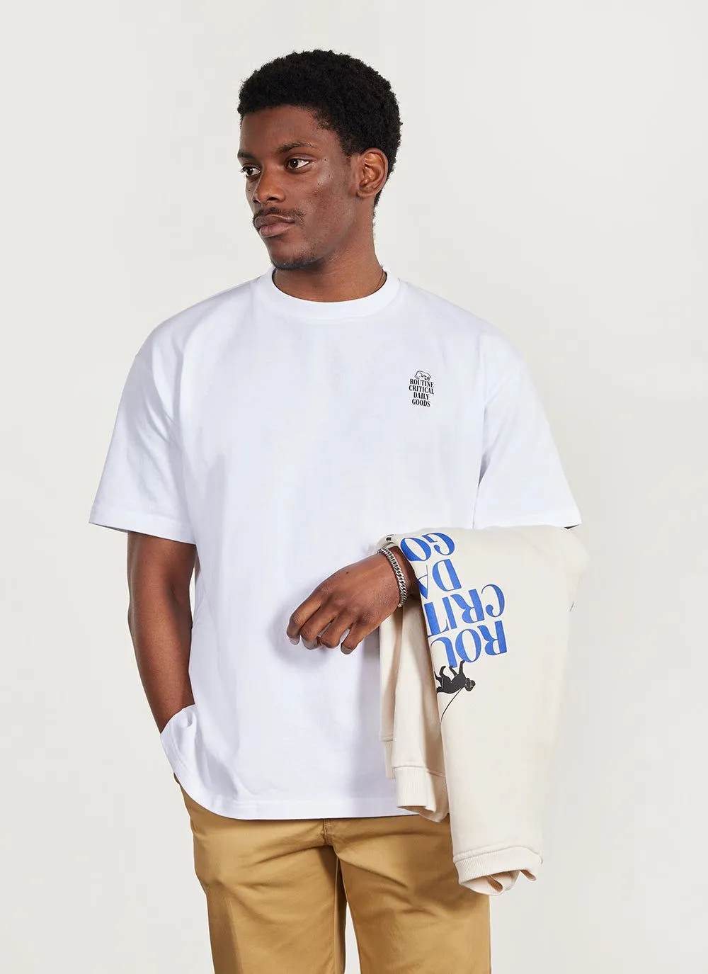 Saturday Oversized Auxiliary T Shirt | Organic Cotton | White sold by Percival product image thumbnail 5
