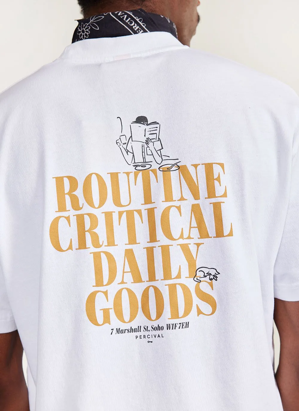 Saturday Oversized Auxiliary T Shirt | Organic Cotton | White sold by Percival