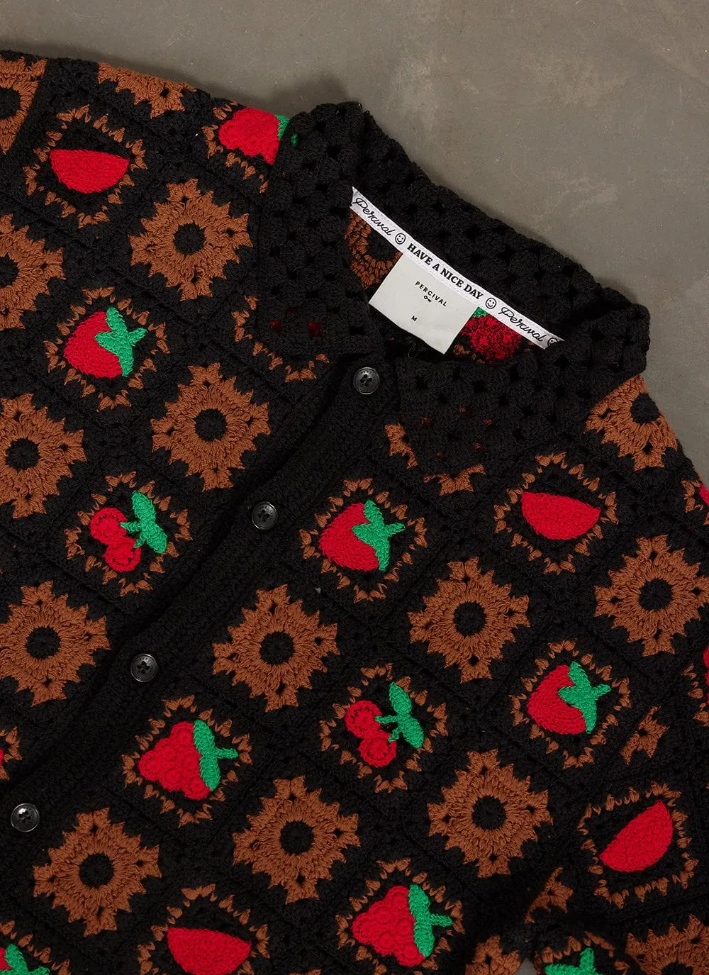 Fruit Crochet Shirt | Cotton | Black sold by Percival product image thumbnail 2