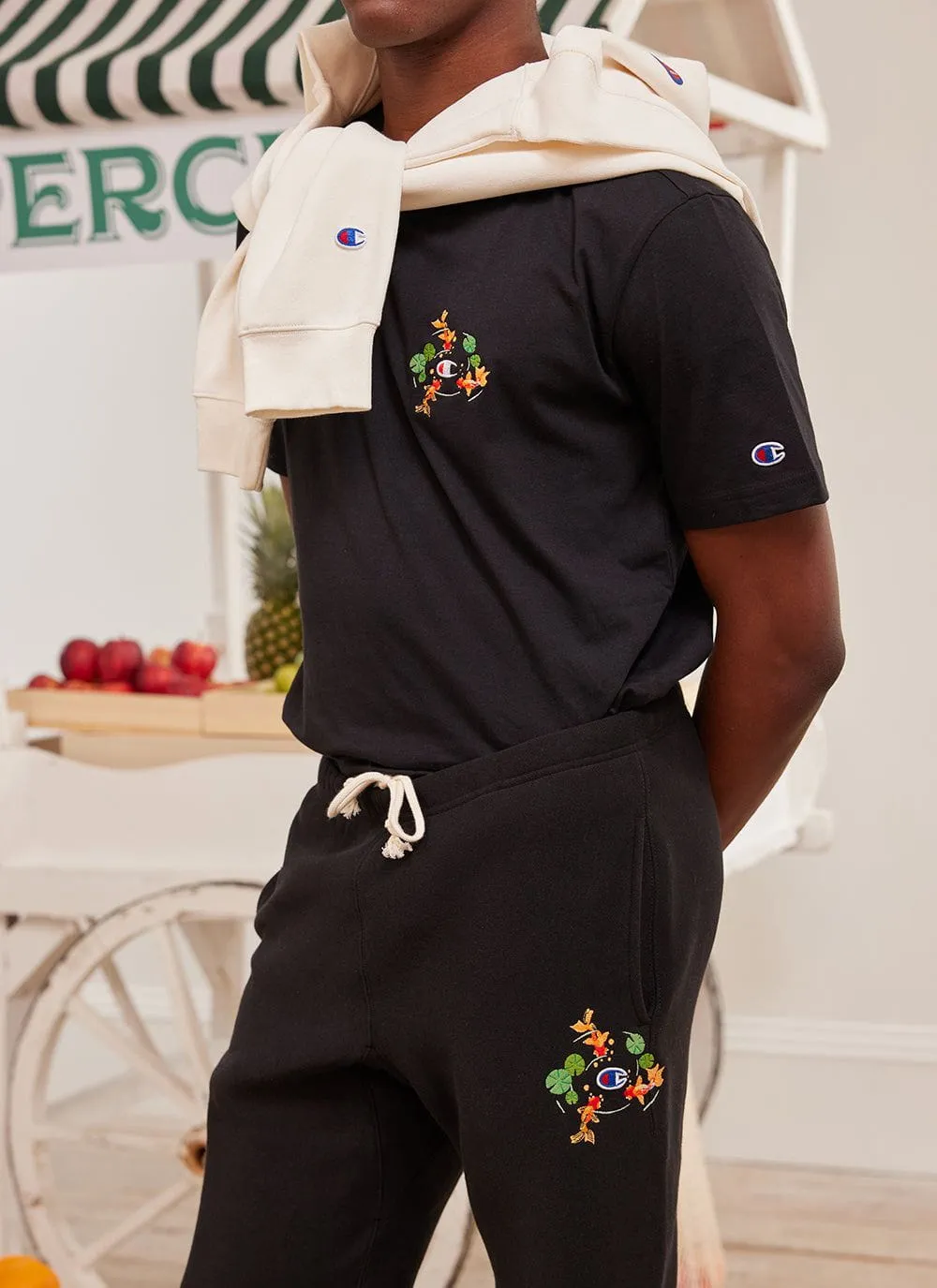 Gold Fish Pond T Shirt | Champion and Percival | Black sold by Percival product image thumbnail 4