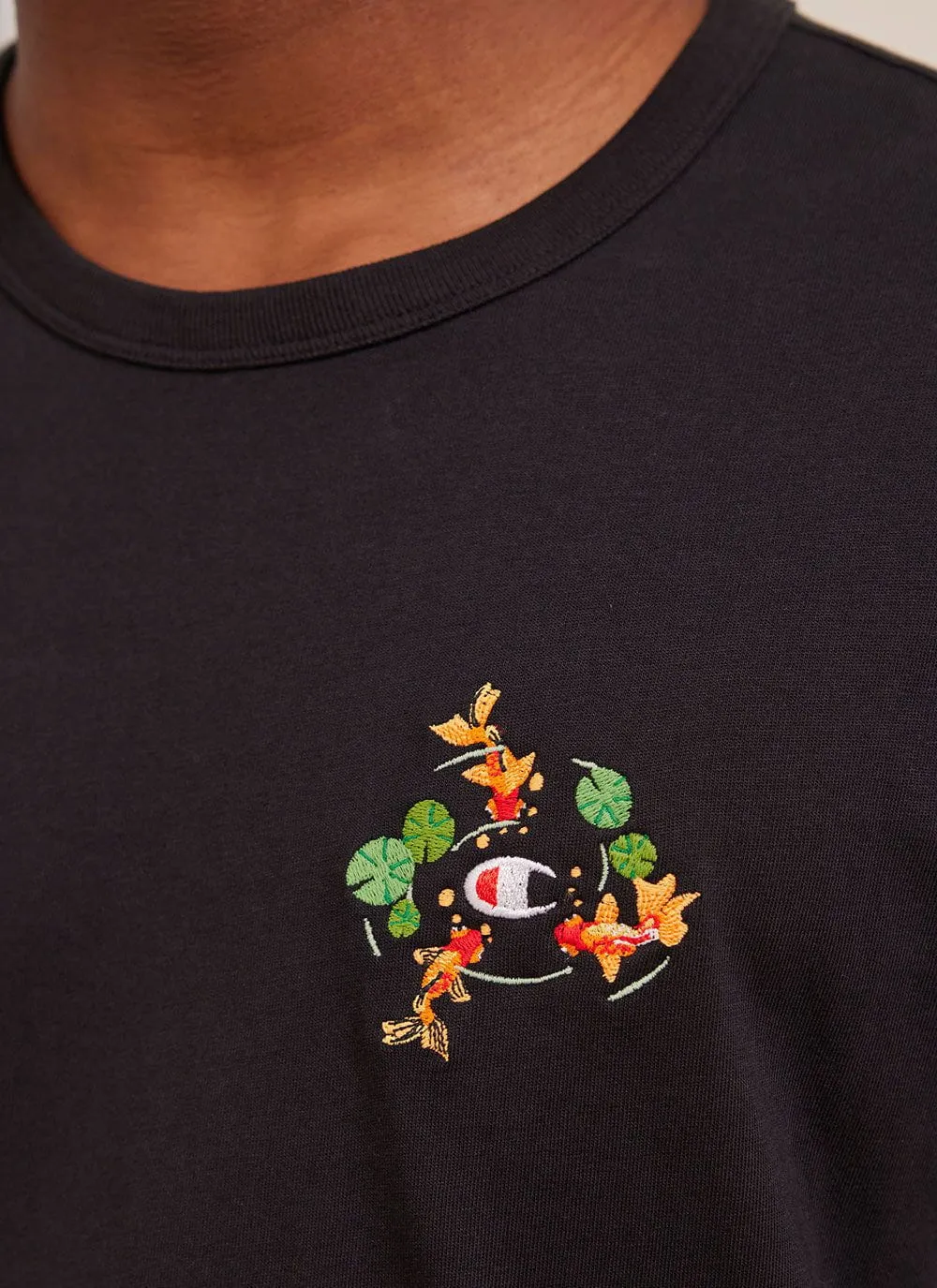 Gold Fish Pond T Shirt | Champion and Percival | Black sold by Percival