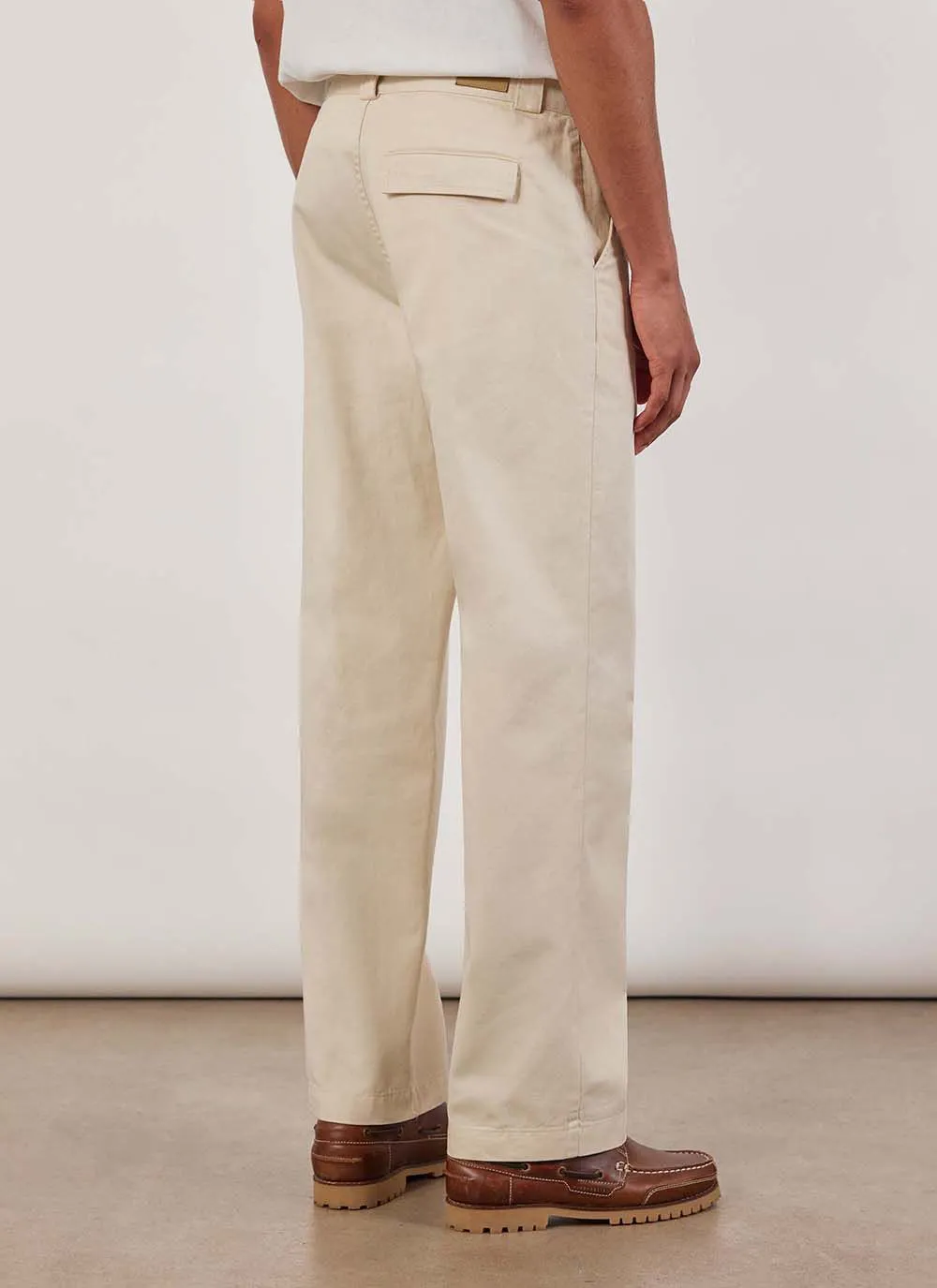 Stay Press Trousers | Cotton Twill Canvas | Cream sold by Percival product image thumbnail 2