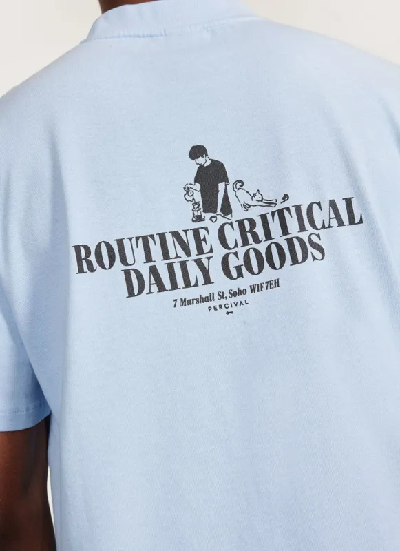 Sunday Oversized Auxiliary T Shirt | Organic Cotton | Cornflower Blue sold by Percival